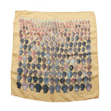 HERMES Petit Carre45 Les Coquilles Scarf stole wrap echarpe silk Yellow Used