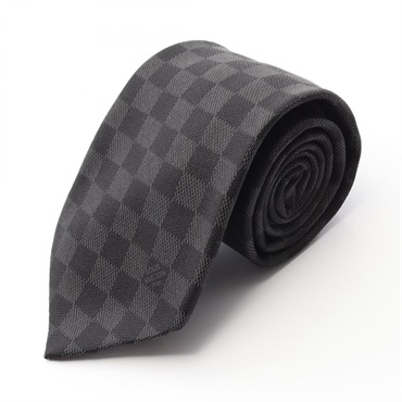 LOUIS VUITTON Cravette Damier Classic Tie silk Black Used mens