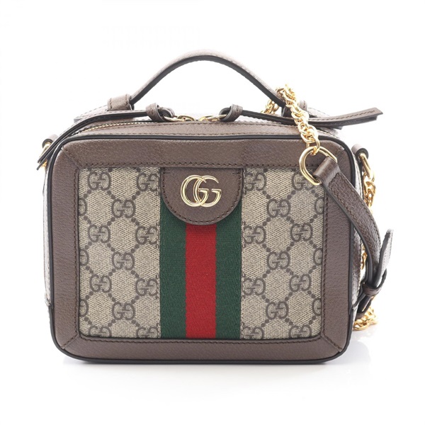 GUCCI Ophidia GG Supreme Chain Shoulder Bag 602576 canvas leather Beige Brown