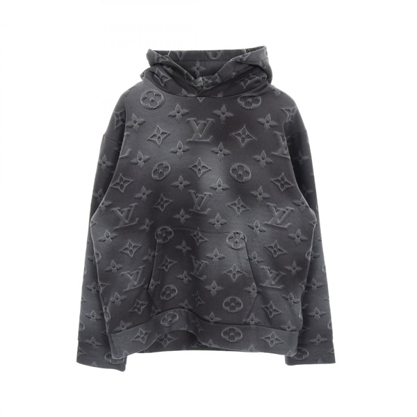 LOUIS VUITTON 3D Monogram Hoodie Tops cotton Gray Gres Used mens LV size L