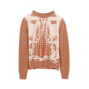 HERMES Twillaines knitwear sweater *17-7753 silk wool cashmere Used size 38