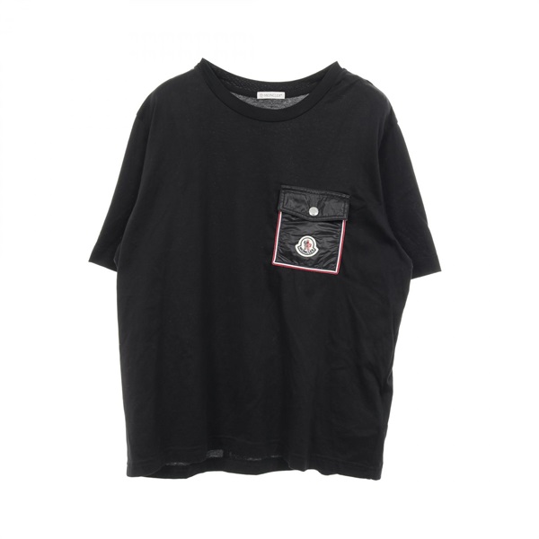 MONCLER T-shirt Tops cotton Black logo Used mens size S