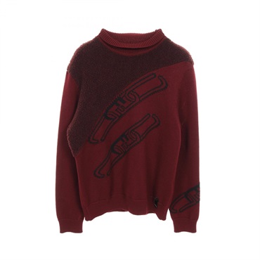 FENDI Knitwear Sweater wool silk Bordeaux Used mens #50