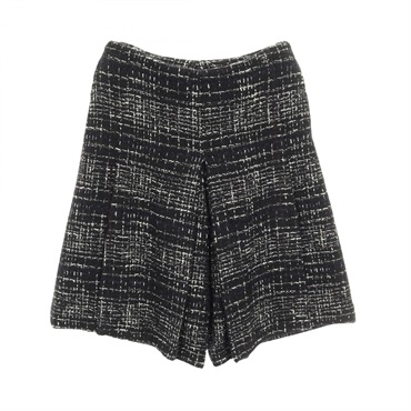 CHANEL COCO Mark Tweed Pants P36317V22071 wool Black White Used Women #36