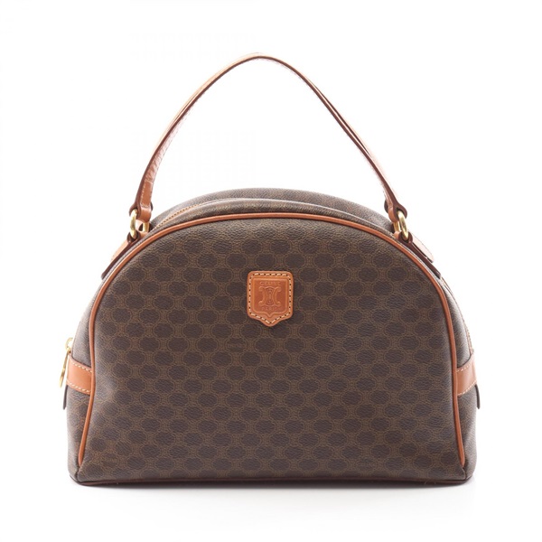 CELINE Macadam Handbag PVC coated canvas leather Brown Used Women