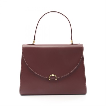CARTIER Must Line Handbag leather Bordeaux Used Women