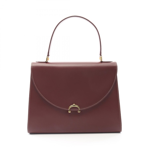 CARTIER Must Line Handbag leather Bordeaux Used Women