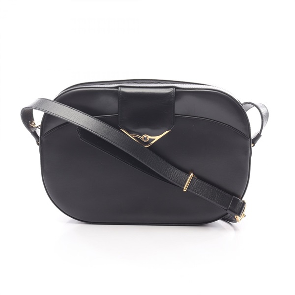 CARTIER Sapphire line Crossbody Shoulder Bag leather Navy Used Women