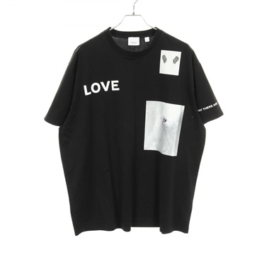 BURBERRY Montage Print T-shirt 8030940 cotton Black Used mens size L