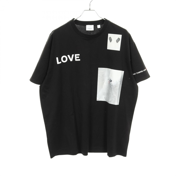 BURBERRY Montage Print T-shirt 8030940 cotton Black Used mens size L