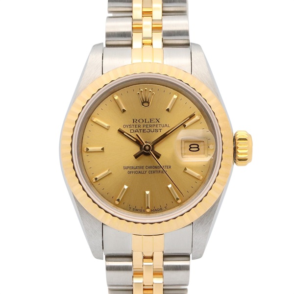 ROLEX Datejust No. 90 Wrist Watch 69173 Auto winding 18KYG Gold SS Used Women