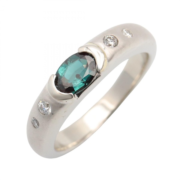 JEWELRY Alexandrite Diamond Ring Pt900 Platinum Green Used Women US Size 6.25