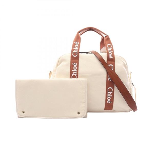 Chloe Mothers shoulder Handbag C20190148 canvas leather Beige Brown NEW Women