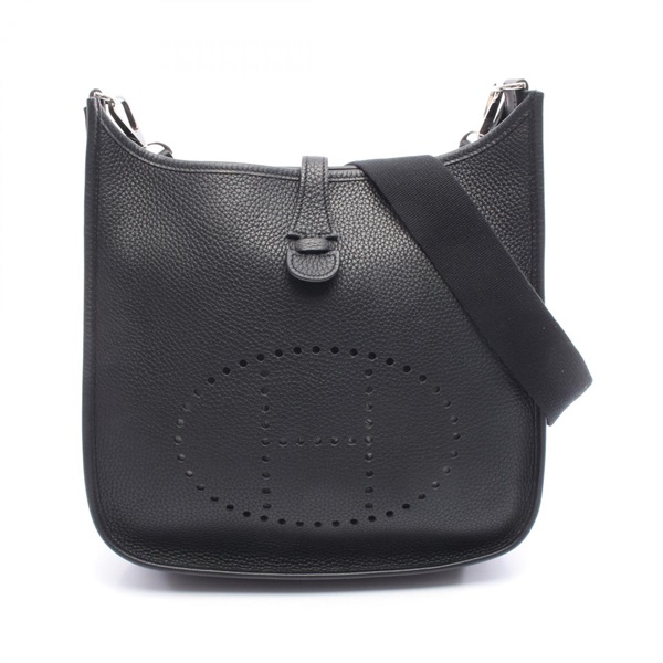 HERMES Evelyne 2 PM Shoulder hand Bag Taurillon Clemence Black Used SHW Women