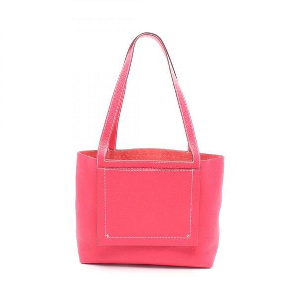 HERMES Cabas selier 31 Tote shoulder Bag U Taurillon Clemence Rose extreme Used