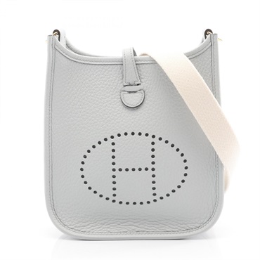 HERMES Evelyne TPM Amazon crossbody Bag W Taurillon Clemence blue pale GHW