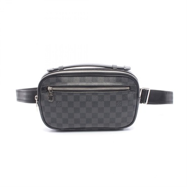 LOUIS VUITTON Ambler Waist bag N41289 Damier graphite canvas Black Used mens LV