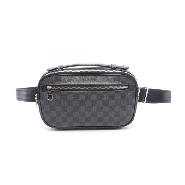 LOUIS VUITTON Ambler Waist bag N41289 Damier graphite canvas Black Used mens LV