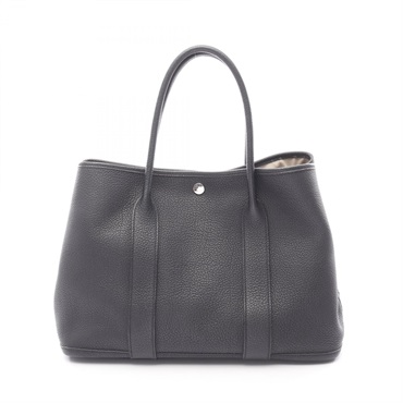 HERMES Garden party PM Tote Handbag C Negonda leather Black SHW Used Women