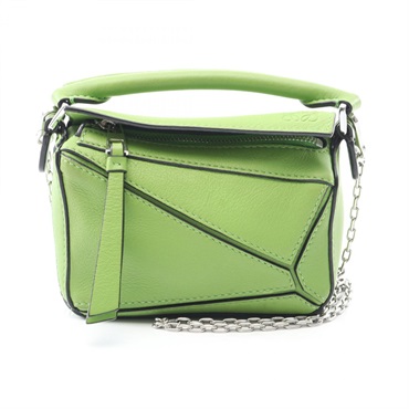 LOEWE Puzzle nano shoulder crossbody Handbag A510U98X01 leather Green Used Women