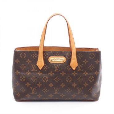 LOUIS VUITTON Wilsher PM Handbag M45643 Monogram canvas leather Brown Used Women