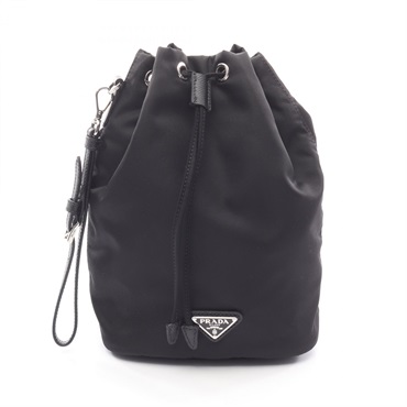 PRADA VELA Re-Nylon Pouch drawstring bag 1NS369_R067_F0002 Saffiano Black Used