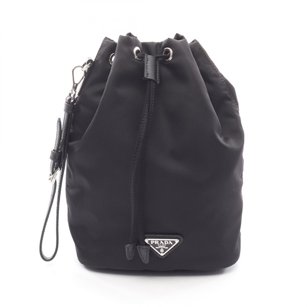 PRADA VELA Re-Nylon Pouch drawstring bag 1NS369_R067_F0002 Saffiano Black Used