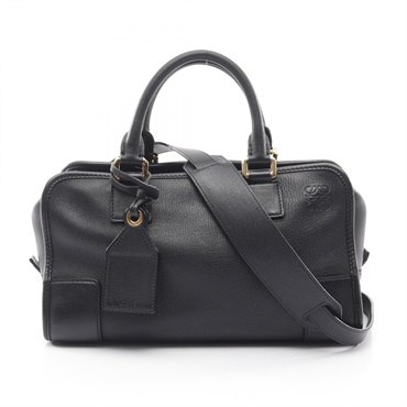 LOEWE Amazona 28 2Way Shoulder Handbag leather Black Used mens