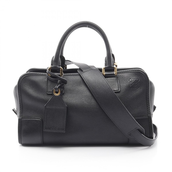 LOEWE Amazona 28 2Way Shoulder Handbag leather Black Used mens