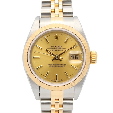 ROLEX Datejust F Wrist Watch 79173 Automatic 18KYG Yellow Gold SS Used Women