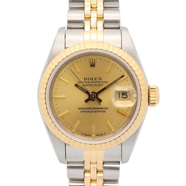 ROLEX Datejust No.97 Wrist Watch 69173 Automatic 18KYG Yellow Gold SS Used Women