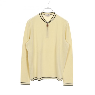 HERMES knitwear sweater long sleeve tops cotton Yellow Black Used mens size S