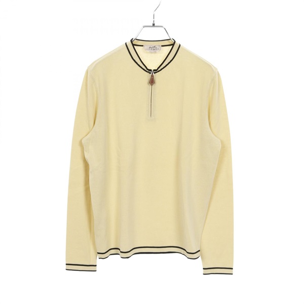 HERMES knitwear sweater long sleeve tops cotton Yellow Black Used mens size S