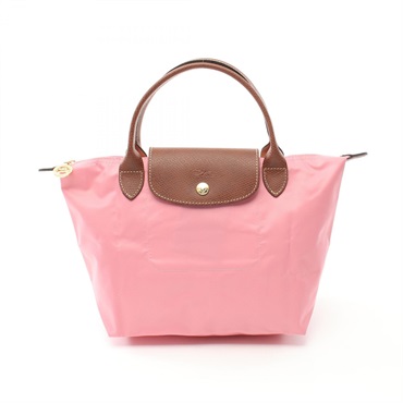 Longchamp Le Pliage Original S Handbag 1621089P92 canvas leather Pink Brown NEW