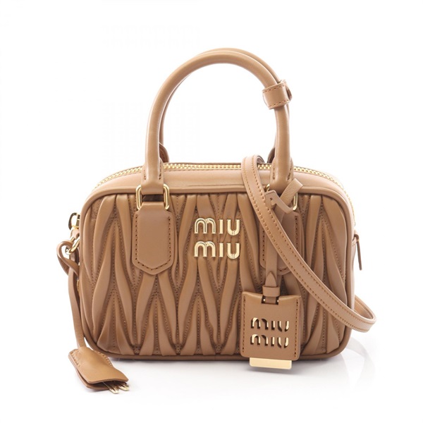 Miu Miu MATELASSE shoulder crossbody Handbag 5BB123AN88F098L leather Brown NEW