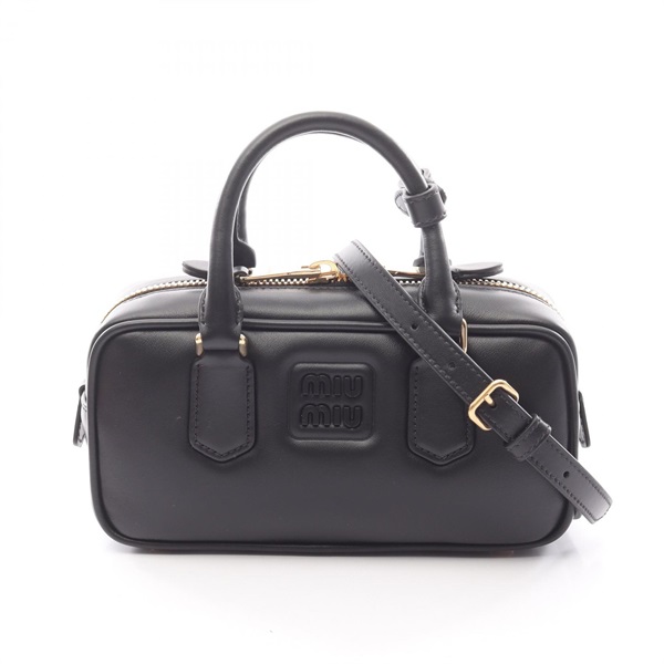 Miu Miu Arcadie crossbody shoulder Handbag 5BB142ACR3F0002 leather Black NEW