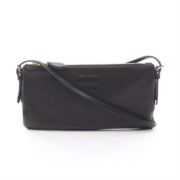 Miu Miu Shoulder Bag pouch 5NI007AEFXF0002 leather Black NEW Women
