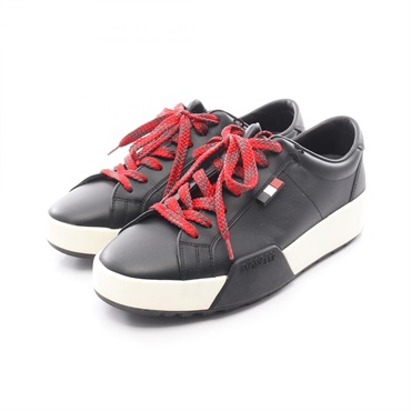 MONCLER MONACO Sneakers Size 40 Leather Black Used Mens