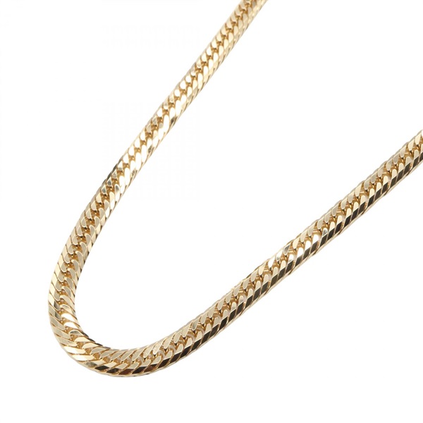 JEWELRY Triple 8 Side Flat Link Curb Chain Necklace 50cm 18KYG Yellow Gold NEW