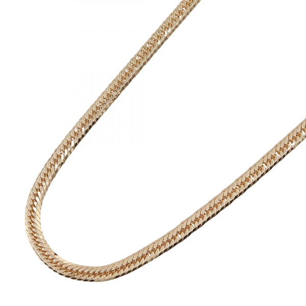 JEWELRY Triple 8 Side Flat Link Curb Chain Necklace 50cm 18KYG Yellow Gold NEW