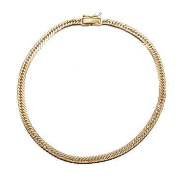 JEWELRY Triple 8 side Curb link chain Anklet 18KYG Yellow Gold NEW unisex