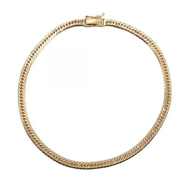 JEWELRY Triple 8 side Curb link chain Anklet 18KYG Yellow Gold NEW unisex