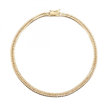 JEWELRY Triple 8 side Curb link chain Anklet 18KYG Yellow Gold NEW unisex