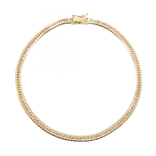 JEWELRY Triple 8 side Curb link chain Anklet 18KYG Yellow Gold NEW unisex