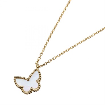 Van Cleef & Arpels Sweet Papillon Necklace Mother of Pearl 18KYG Yellow Gold