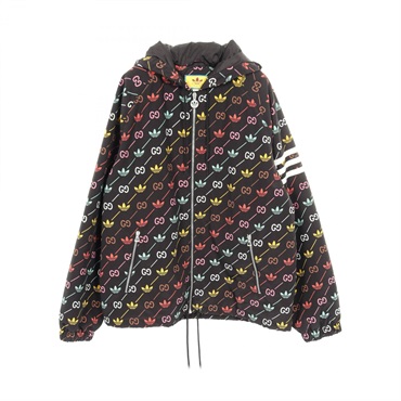 GUCCI × Adidas Trefoil Stripe Jacket Blouson polyester Black Multi #52 Used mens