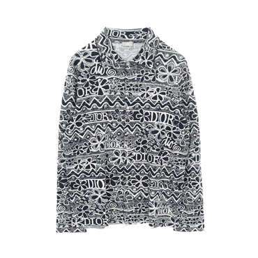 ディオール Dior DIOR × Shawn Stussy ニット 衣料品 トップス コットン シルク メンズ ネイビー系 / ホワイト系 033M550BT166 【中古】 Item detail