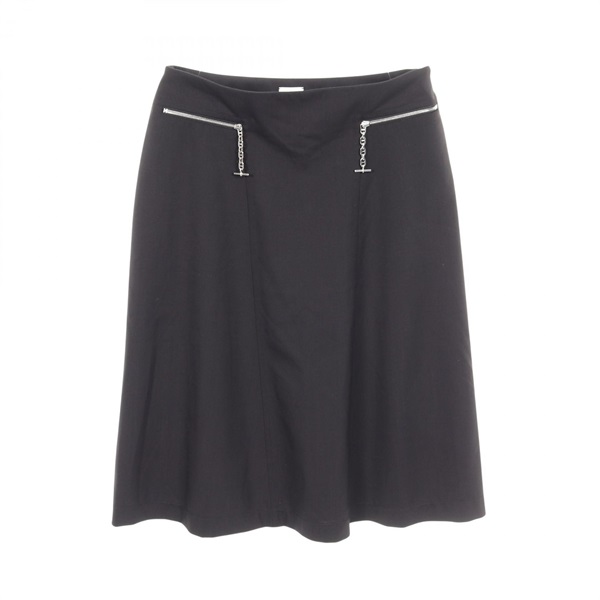 HERMES Chaine dAncre skirt #34 jupe 16-7301 wool Black Used Women