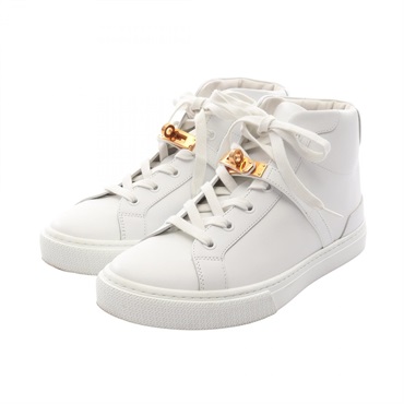 HERMES Daydream sneakers shoes #38 high-cut leather White Used Women