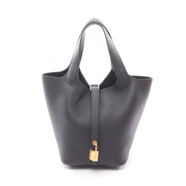 HERMES Picotin Lock PM bucket Handbag K 056289CC Taurillon Clemence Black GHW
